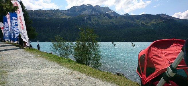 Windsurfers on the Silvaplana lake