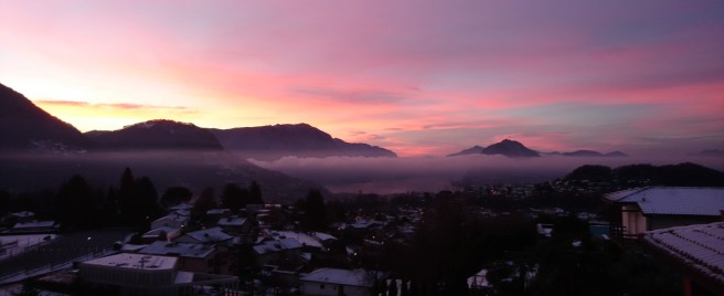View of Lugano. Picture taken early in the morning, during December 2018.